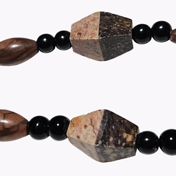 Boho Wooden Beaded Disc Pendant Statement Necklace  Fashion Jewelry Women - Picture 4 of 8